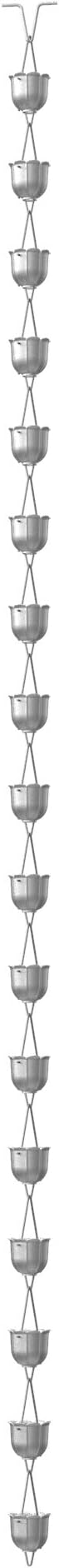 Rain Chains Direct - Flutes Rain Chain - 8.5 FT - Milled Aluminum - Premium Rain Chains for Gutters