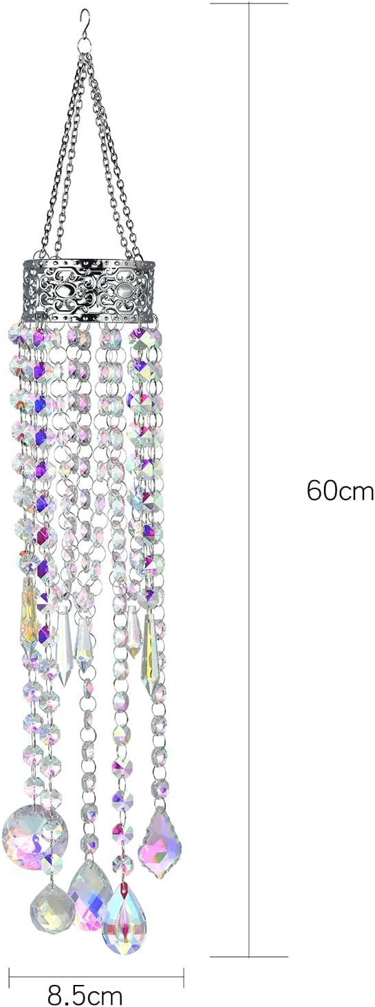 Crystal Chandelier Suncatchers for Indoor Windows Hanging Sparkly Decorations with Prism Beads Sun Catcher Rainbow Maker Home Decor