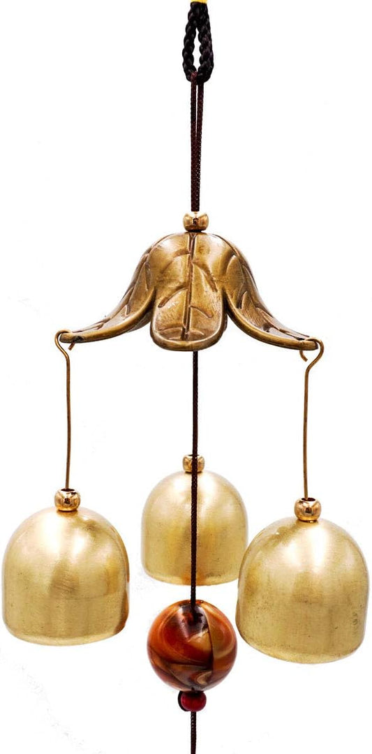Banfeng 3 Bells Lucky Wind Chimes Feng Shui Wind Bell for Good Luck Home Garden Hanging Decoration Gift