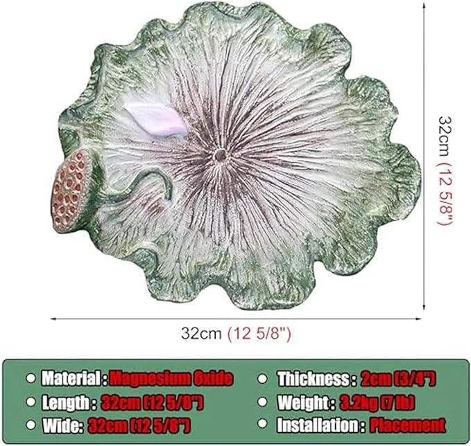 Garden Stepping Stone 5 Pcs Lotus Leaf Garden Path Stones Outdoor Decorative 3D Stepping Stone Patio Yard Ornaments