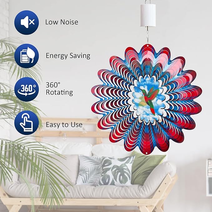 Battery Operated Disco Ball Motor with Remote, Hanging for Mirror Ball, Wind Spinner, Windchime, Suncatcher, Outdoor/Garden/Christmas Decoration, 10 RPM