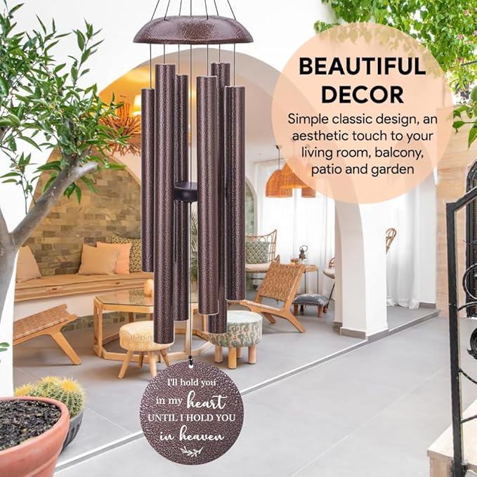 Sympathy Wind Chimes, Personalized Butterflies Wind Chimes for Loss of Loved Dad/Mom, Memorial Sympathy Gifts for Funeral, in Loving Memory of Husband/Wife (Produced in USA)