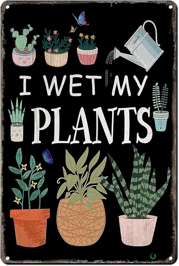 Funny Garden Signs My Plants Poster Metal Sign for Farmhouse Home Kitchen Gardening Wall Decor 8x12 In