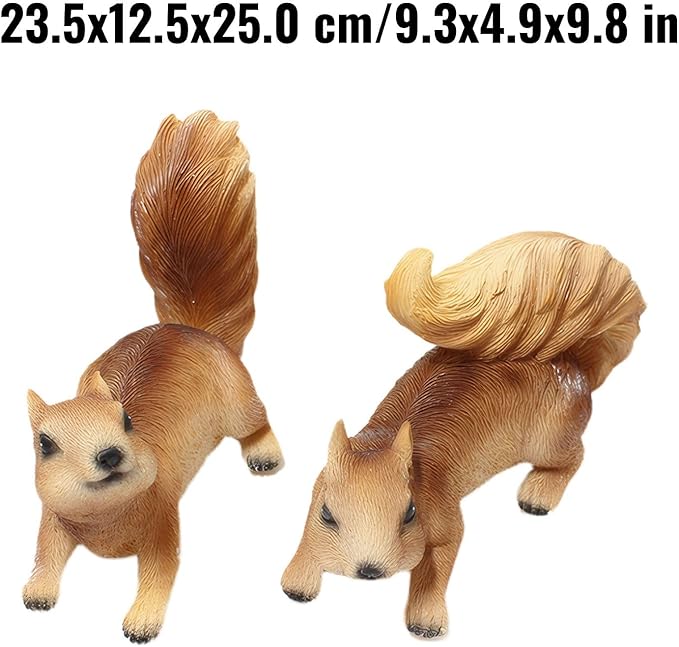 Resin Garden Decor Figurines for Outdoor Courtyard and Landscape Display (Brown, 23.5x12.5x25 cm)