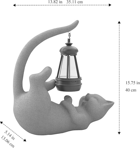 Elephant/Cat Sculpture Lantern Decor - Outdoor Lanterns&Indoor Statue Decorations for Garden,Yard,Porch,Home,Balcony - Gifts for Birthdays,Christmas,Children,Friends,Family,Mom,Women (DG - Lyin)