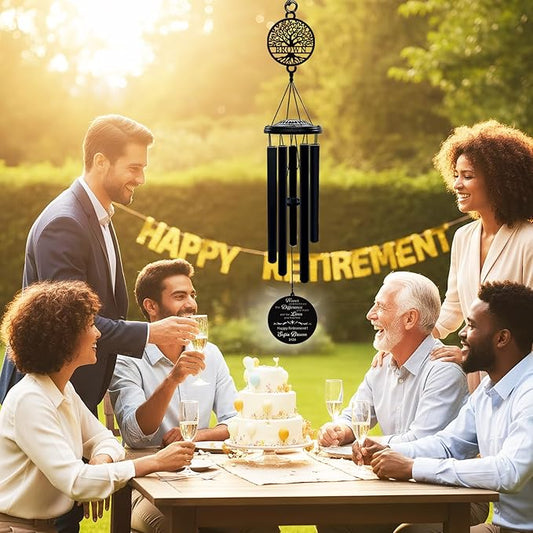 Personalized Retirement Wind Chimes Gift for Women and Men Happy Retirement Gifts for Coworker Boss Teacher Nurse Unique Outdoor Retirement Decorations (Retirement 1)