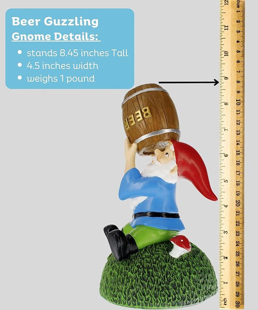 Gnometastic Gnomes Drunk Gnome, Funny Garden Gnomes Decorations for Yard, Outdoor Lawn Ornaments - Drinking Garden Gnome Statue 8.45in - Naughty Gnomes for Outside, Home Decor