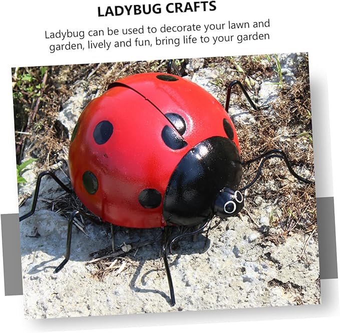 Toddmomy 1Pc Large Simulated Ladybug Pendant Charming Iron Garden Ornament for Home and Holiday Decor for Friends and Family