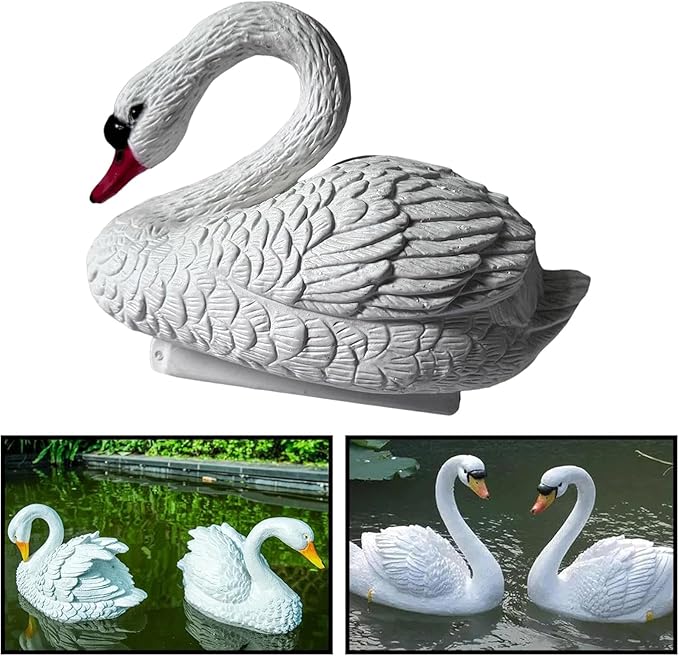 Garden Statues Garden Pond Float Swan Decor Swan Figurine Float Realistic for Courtyard Gardens Yard Lawn Sculpture Country Farm Figures Yard Ornaments Decor