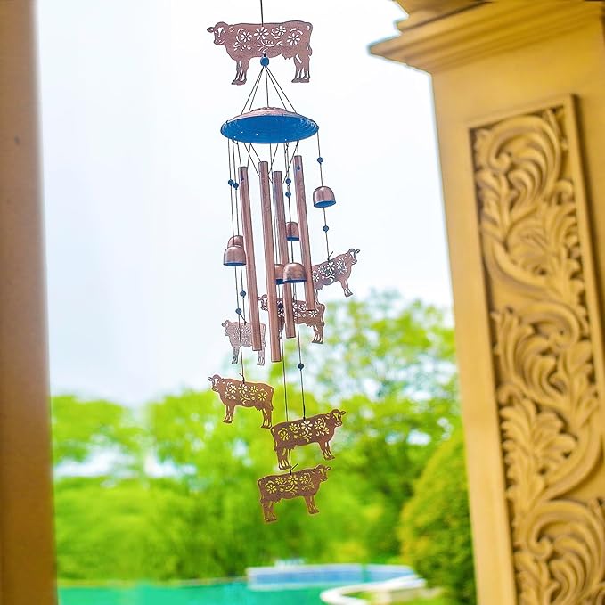 for Mom Cow Wind Chimes for Outside,Cow Gifts for Women/Men/Sympathy/Memorial/Festival Birthday Gifts Metal windchimes Outdoors/Indoors,Patio,Garden Decor,Yard Decor,Home,Porch
