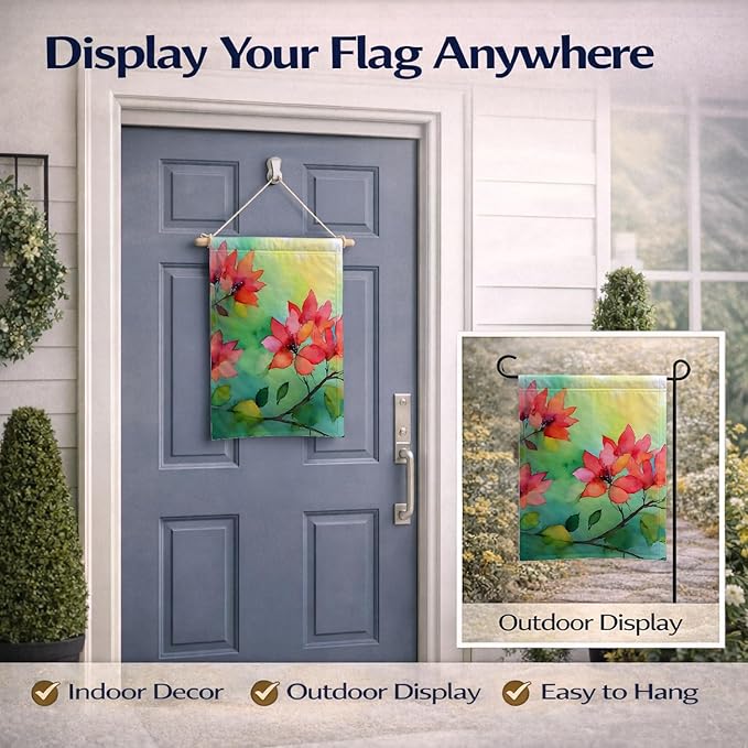 Caroline's Treasures Missouri Hawthorns in Watercolor Garden Flag Mailbox Flag Decorative Yard Flag Banner Outside Patio Artwork Yard Flower Beds, Garden Size, Multicolor