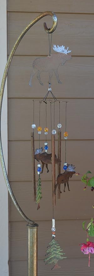 Sunset Vista Designs Wilderness Wonders Moose Wind Chime, 28-Inch Long