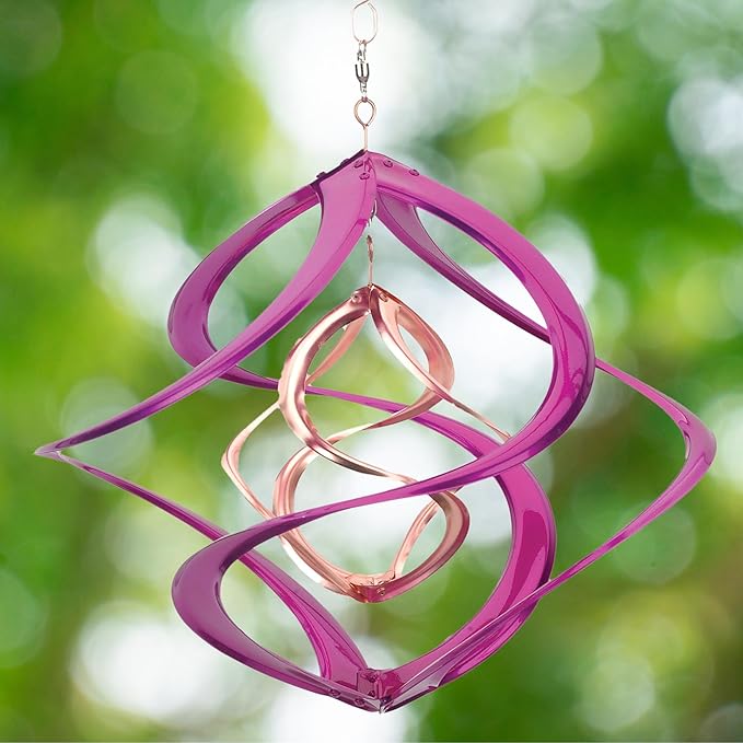 Red Carpet Studios The Original Cosmix Deluxe Helix Wind Spinner, Medium 14-Inch, Double Purple & Copper