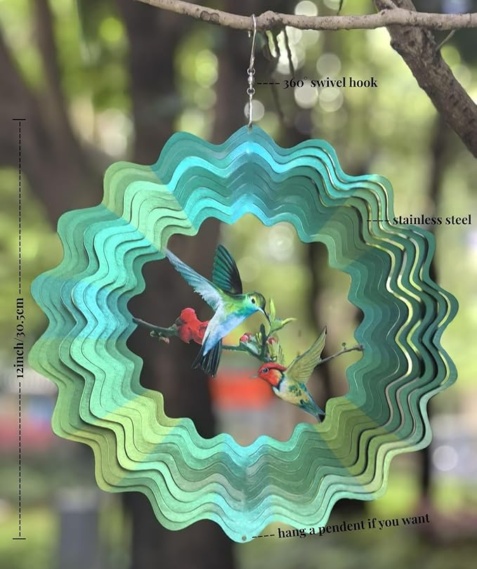 Hummingbird Wind Spinners Hummingbird Gifts for Women/Men Wind Spinner Outdoor Hummmingbird Spinners for Indoor/Outdoor Yard Garden Decor