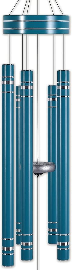 Sunset Vista Designs Windchimes - Vista Classics Galaxy Etched Aluminum Windchime with Spiral Windcatcher, 36" Long, Sea Breeze