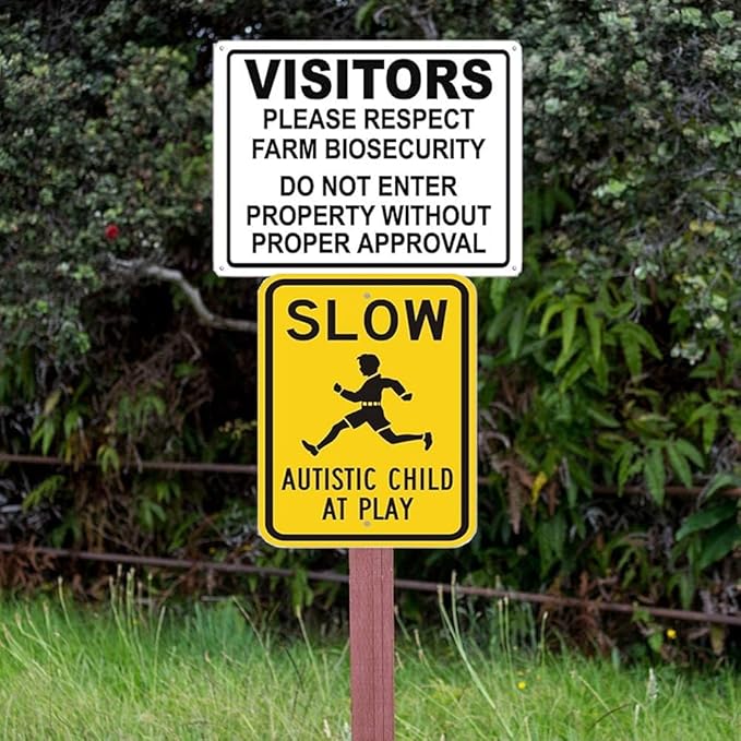 CCPARTON Metal Sign - Slow Autistic Child at Play Warning Sign - Aluminum - Indoor/Outdoor - 8x12 Inches