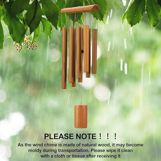 VIREKM Wind Chimes for Outside, Sympathy Wind Chimes Bamboo Windchimes Outdoors with Natural Sounds, Gifts for Mom, Indoor Outdoor Decorations for Patio Porch Garden and Backyard
