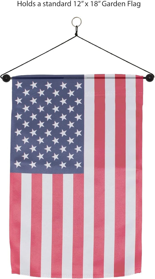 In the Breeze Garden Flag Accessory - Attached Ring for Easy Hanging - Holds up to 12.5 Inch Flags, black,4919