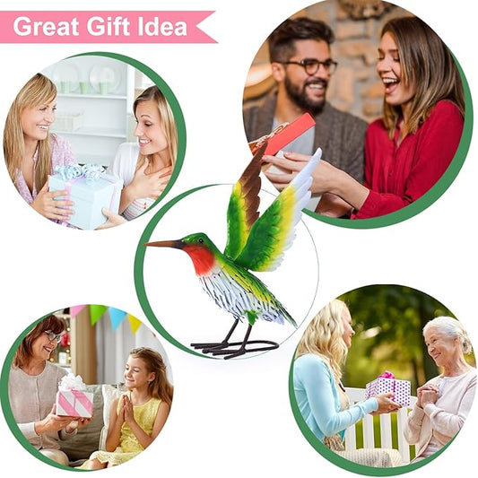 Nacome Hummingbird Garden Decor Metal Yard: Weatherproof Sculptures with Stakes Easy to Assemble Ornaments for Indoor Outdoor Yard Lawn Art - Mother's Day Birthday Gifts for Mom Women Grandma