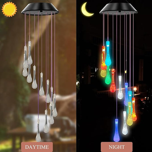 Bolunlun Solar Wind Chimes, Garden Outdoor Decorative Color-Changing Lights, is The Best Gift for mom, Grandma, Children