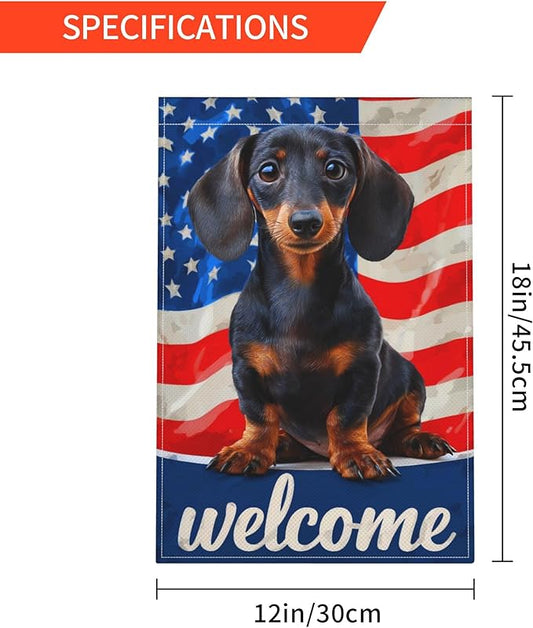 Dog Garden Flag Seasonal Double Sided 12 x 18 Inch Small Yard Flag for Indoor Outdoor Decor Holiday All Seasons