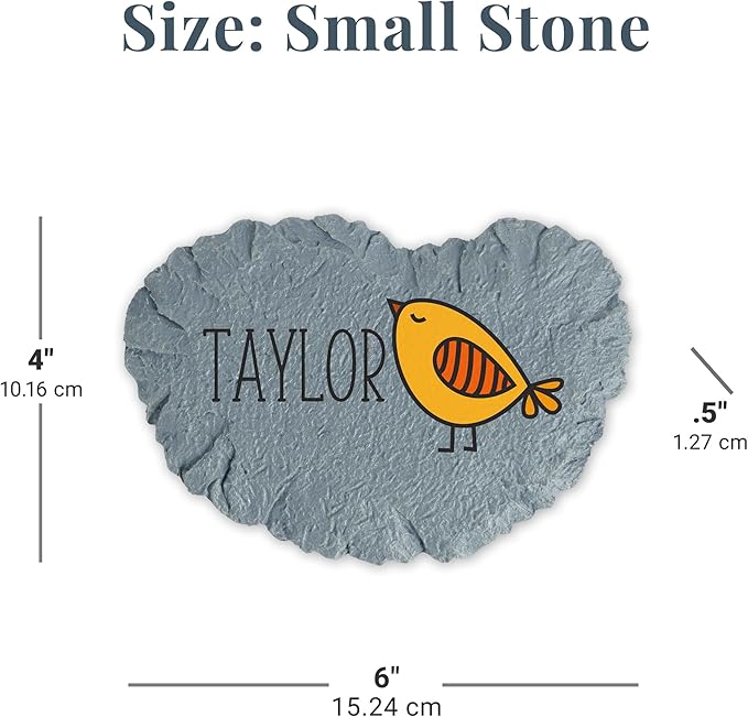 Let's Make Memories Personalized Garden Décor - Custom Garden Stone - Keepsake - for Mom or Grandma - for Her - Laser Engraved - Bird Design - Durable Resin - Large Stone