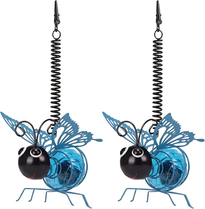 Calenzana Blue Butterfly Outdoor Solar Garden Light, Waterpoof Hanging Solar Light for Yard Patio Backyard Porch, Gifts for Women Mom Grandma
