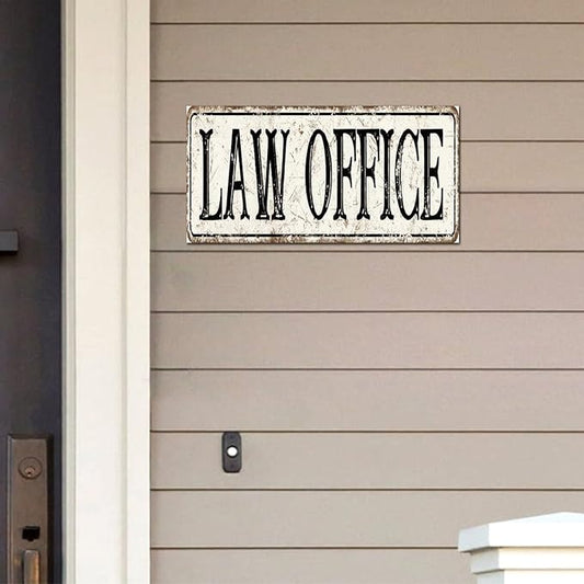 Madcolitote Personalized Law Office Street Sign Vintage Law Office Wood Signs Farmhouse Wall Art Rustic Wall Decorations for Living Room Home Decor for Home Man Cave 6x12in