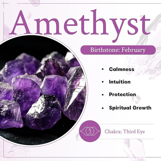 mookaitedecor Amethyst Stones Rough Crystals Wind Chimes for Home Garden Decoration 17-21 Inches