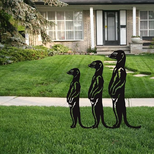 Iron Art Mongooses Garden Statue Sculpture Outdoor Backyard Decorations Figurine Yard Backyard Ornaments Yard Sign Trade Sign Wall Decors