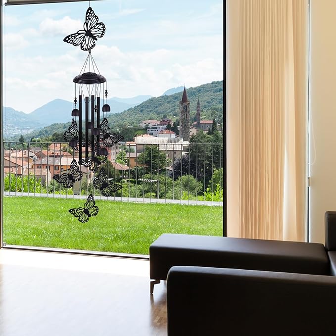 Butterfly Wind Chimes Outdoor Decoration, Mobile Wind Catcher, Retro Wind Bells, Memorial Wind Chime, Blessing Windchime for Home, Balcony, Yard, Room, Xmas, Party, Indoor, Garden Decor, Gifts for Mom