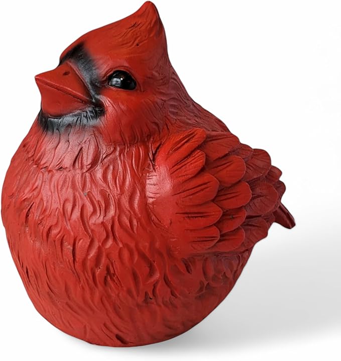 Gift Essentials Stocky Cardinal Garden Statue and Key Hider - Hides a Secret Extra Hidden Key Outside in Garden, Yard or Porch