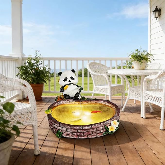 Solar Panda for Outdoors Garden Panda Statue Patios, Yards, and Lawn Ornaments Gardening Gifts for Women