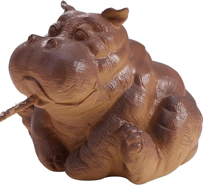 Garden Statues Hippo Decor Pond Spitter Statue Animal Pond Sprinkler Yard Garden Decoration Hippo Garden Statue Decor Animal Fountain Yard Ornaments Decor