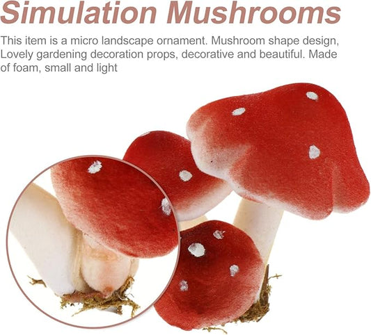 SEWACC Simulation Mushroom Garden Ornament, 6pcs Random Color Foam Artificial Emulation Mushroom Adornment Decorative Outdoor Statues Landscape Froth Mushroom for Home Gardon (Random Color)