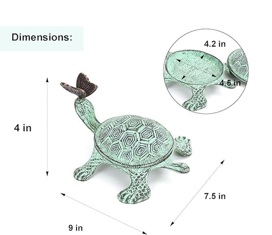 9”L Cast Iron Turtle Key Hider ,Hidden Key Holder for Outside ,Outdoor Hidden Key Holder