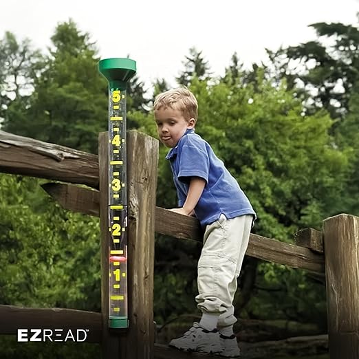 Headwind EZRead 26” Giant Professional Outdoor rain Gauge, USA Made Heavy Duty All Weather Freeze Proof mountable with Float, Hunter Green (820-0019)