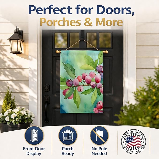 Caroline's Treasures Connecticut Mountain Laurels in Watercolor House Flag Large Porch Sleeve Pole Decorative Outside Yard Banner Artwork Wall Hanging, Polyester, House Size, Multicolor