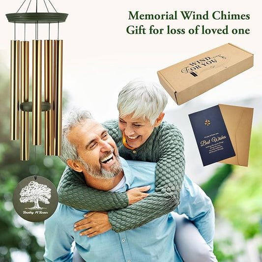 Astarin Personalized Memorial Wind Chimes Gift for Loss of a Loved One,Customized Sympathy Wind Chimes,Bereavement/Memorial Gifts in Memory of Loved One Loss for Outside(Produced in USA)