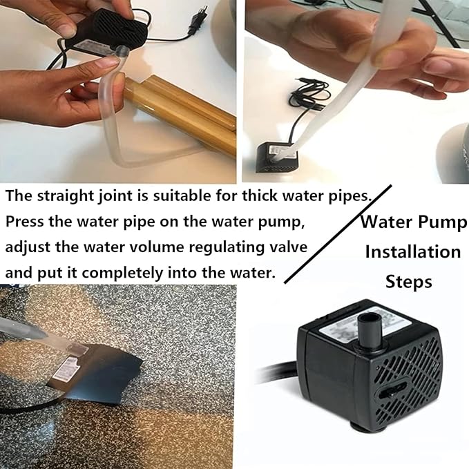 Bamboo Outdoor Garden Water Fountain Decoration, Detached Feng Shui Waterscape with Pump, Pond Waterfall Landscape Kits Handmade for Fish Tank