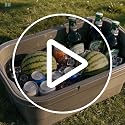 Foldable Camping Basket with Table Grey