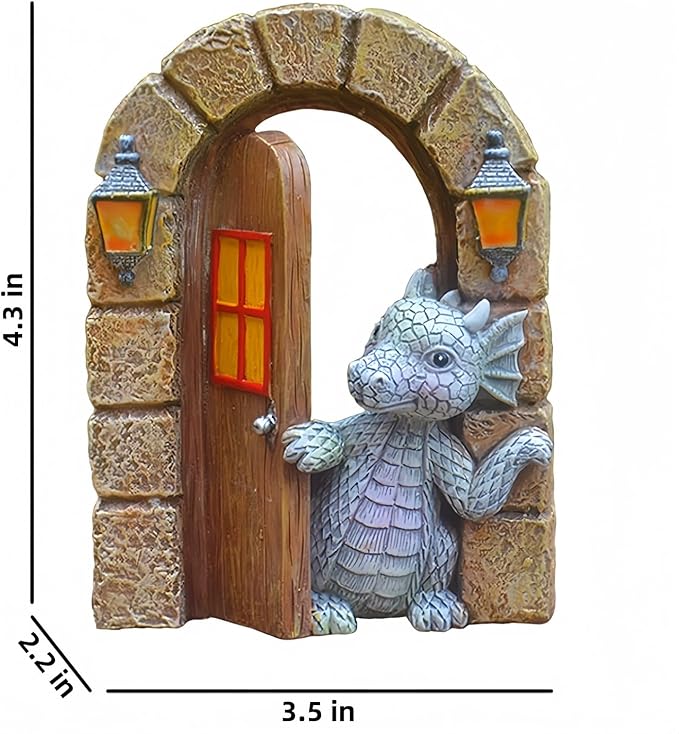 YWHWXB Garden Dragon Resin Sculpture,Lovely Outdoor Sculpture Ornaments,Garden Dragon Decor Statue for Home Patio Courtyard Lawn Decoration