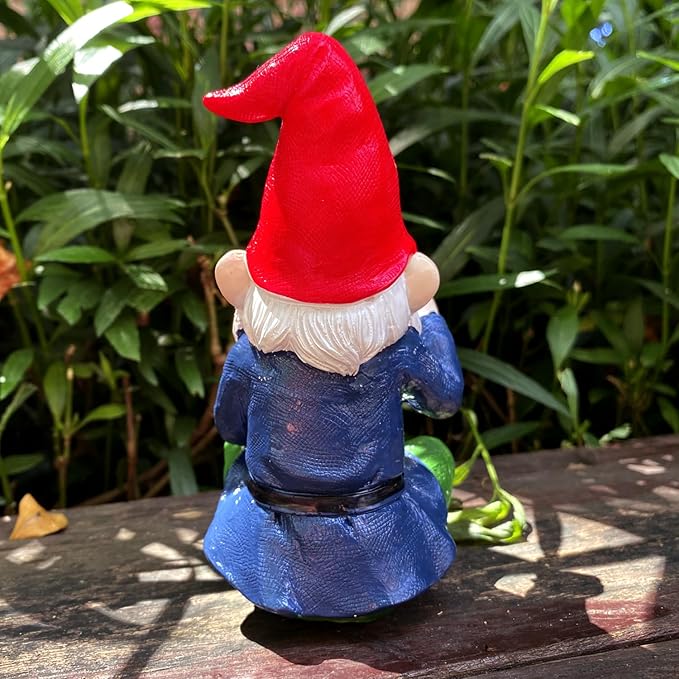 Funny Garden Gnome Statue - Mini Figurine Ornament for Outdoor Fairy Garden & Indoor Decor, Resin Craft Gift (Santa Claus)