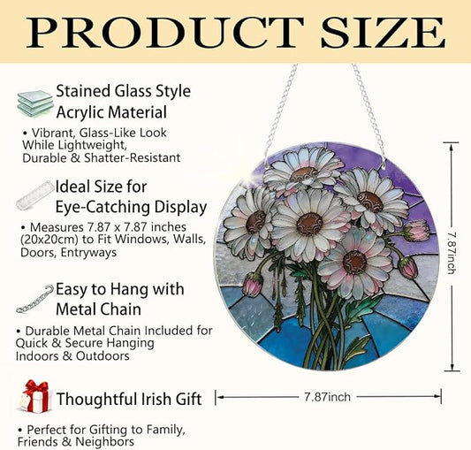Flower Window Decor, Acrylic Window Hanging Suncatcher, Home Garden Decorations, Christmas Mother's Day Valentine's Day Ornaments, Housewarming Gifts, Festival Gifts for Mom Her