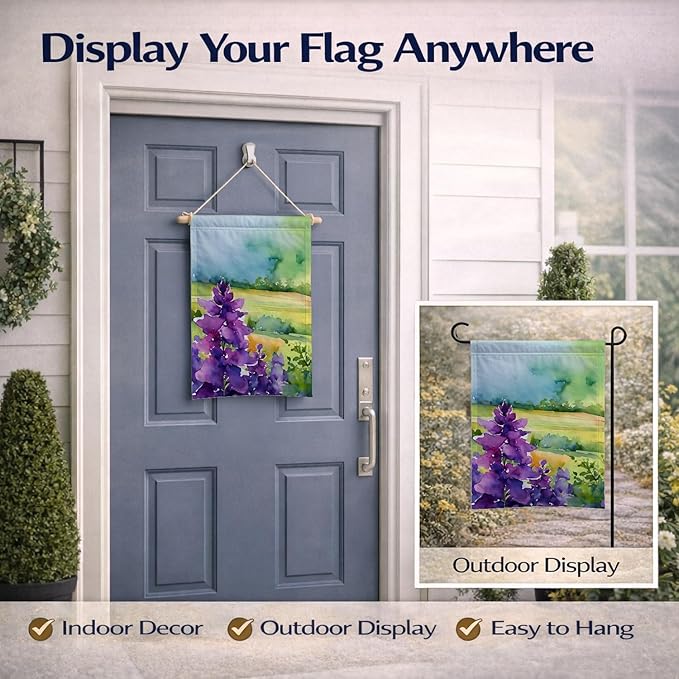 Caroline's Treasures New Jersey Violet in Watercolor Garden Flag Mailbox Flag Decorative Yard Flag Banner Outside Patio Artwork Yard Flower Beds, Garden Size, Multicolor
