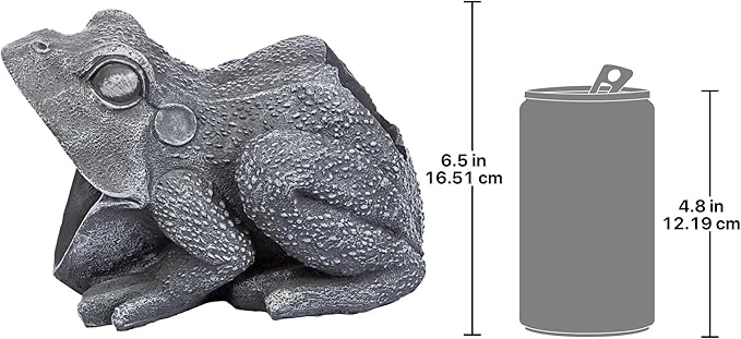 Design Toscano QM7512081 Garden Frog Decorative Object, Grey Stone