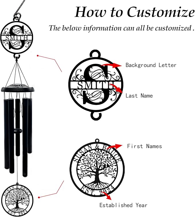 Personalized Weddings Wind Chime Gifts for Weddings or Anniversaries Custom Chime Gifts Custom Metal Sign Gift for Couple Parents Friends