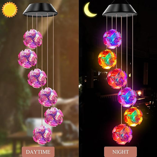 Hanging Solar Lights, Outdoor Color Change Wind Chime Light Decoration, Father/mom/Woman/Grandmother/Daughter/Aunt/Friend/Wife and Sisters, Gardening Gift, Birthday Gift, Garden/Patio Decoration.
