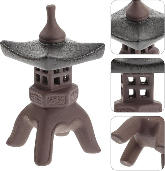 balacoo Chinese Style Lighthouse Ornament Led Stone Lamp Retro Vintage Home Office Desk Patio Garden Decoration Sculpture
