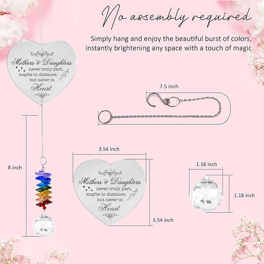 Aluminum Ornament Suncatcher - Christmas Mother's Day Birthday Gift for Women - Mothers and Daughters Keepsake - Heartfelt Gifts for Mom, Grandma, Nana, Mama, Daughters, Granddaughters